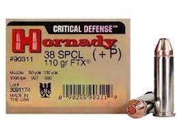 HORNADY CRITICAL DEFENSE AMMUNITION - 38 SPECIAL - 110 GRAIN FTX