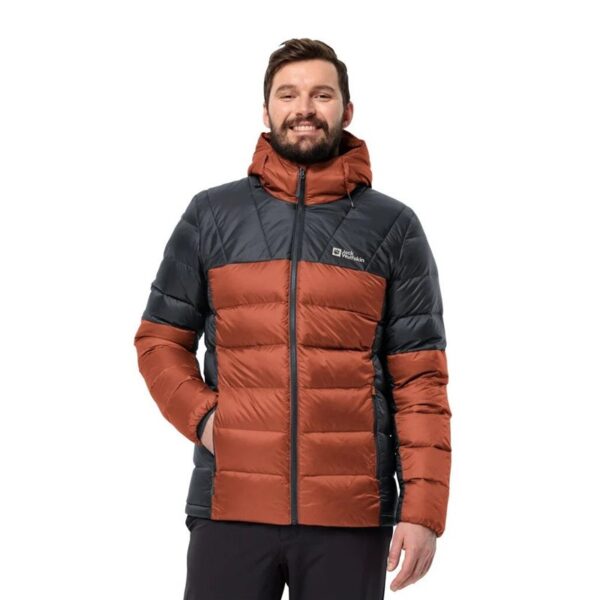 JACK WOLFSKIN NEBELHORN DOWN HOODY M CARMINE